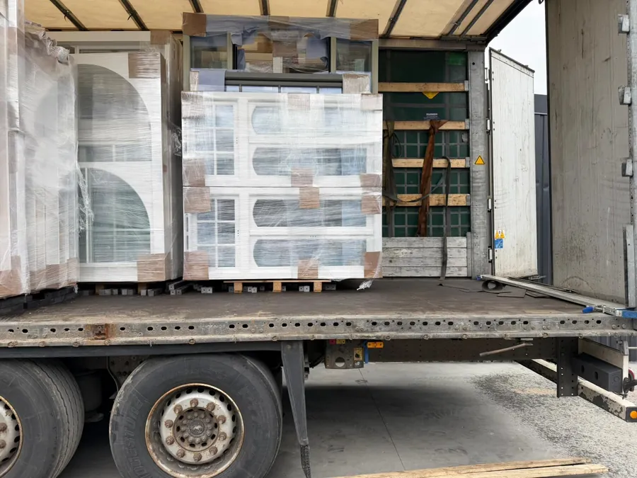 Full load of timber sash and casement windows for UK delivery